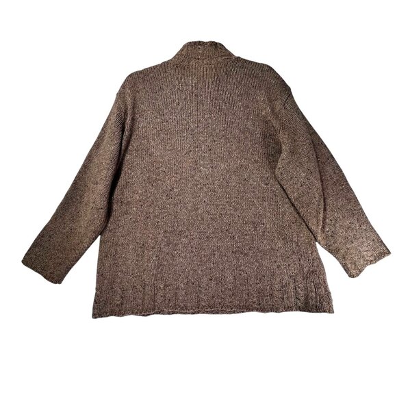 Talbots Knit Sweater Robin Bird Holly Branch Khaki Brown Collar Casual Comfy LG - Picture 5 of 12
